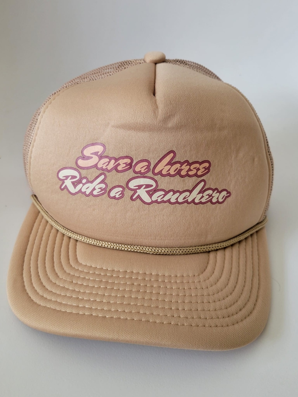 Target Beige Tan Trucker Hat "Save a Horse Ride a Ranchero"